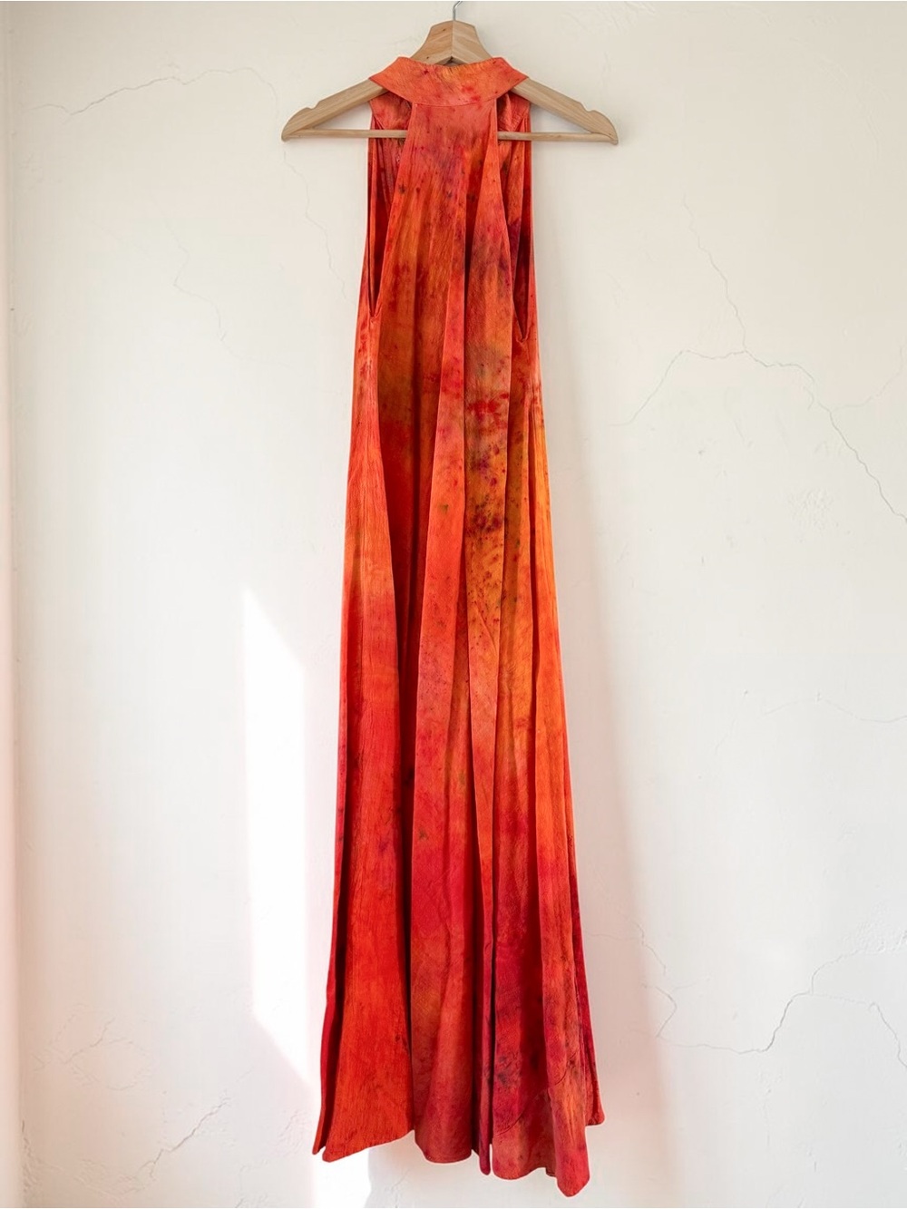 Organic Handmade Tie Dyed Kaftan Maxi Dress - Picture 6 of 7